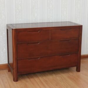 Rosalind Wheeler SP 4 Drawer Chest brown/red 77.0 H x 110.0 W x 45.0 D cm