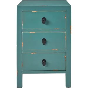 World Menagerie Zayas 3 Drawer Bedside Table green 60.0 H x 40.0 W x 40.0 D cm