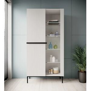 Canora Grey Alynia Display Cabinet white/black 200.0 H x 100.0 W x 45.0 D cm