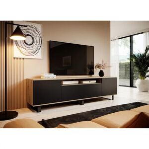 17 Stories TV lowboard Jakendra for TVs up to 88" black/brown 56.0 H x 200.0 W x 40.0 D cm