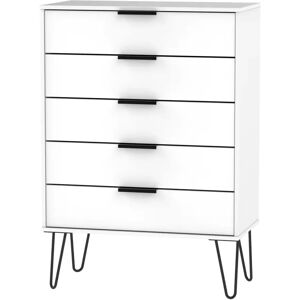 Corrigan Studio Menifee 5 Drawer 76.5Cm W Chest of Drawers white 107.5 H x 76.5 W x 41.5 D cm