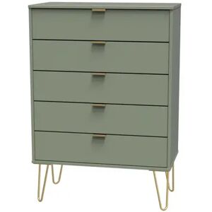 Canora Grey Aletriz 5 - Drawer Chest of Drawers brown/green/red 107.5 H x 76.5 W x 41.5 D cm