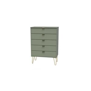 Canora Grey Aletriz 5 - Drawer Chest of Drawers brown/green/red 107.5 H x 76.5 W x 41.5 D cm