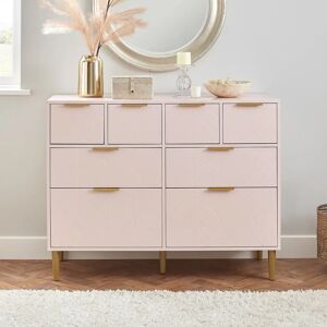 Canora Grey Aimo 8 Drawer 112Cm W Chest of Drawers pink 87.0 H x 112.0 W x 45.0 D cm