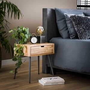 Latitude Run Riley 1 Drawer Bedside Table black/brown 50.0 H x 45.0 W x 35.0 D cm