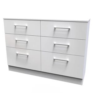 Brayden Studio Ajrie 6 Drawer 112Cm W Double Dresser white 79.5 H x 112.0 W x 41.5 D cm