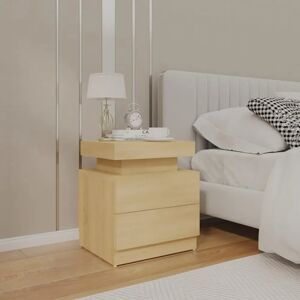 Ebern Designs Bedside Cabinet Smoked Oak 45X35x52 Cm Chipboard brown 52.0 H x 45.0 W x 35.0 D cm