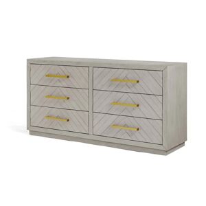 Bloomsbury Market Corry 6 Drawer 160Cm W Solid Wood Chest of Drawers brown/gray 80.0 H x 160.0 W x 45.0 D cm