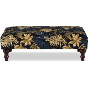 Rosalind Wheeler Ajus 100cm Velvet Rectangle Floral Cocktail Ottoman brown 30.0 H x 100.0 W x 60.0 D cm