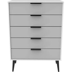 Corrigan Studio Menifee 5 Drawer 76.5Cm W Chest of Drawers gray/white 107.5 H x 76.5 W x 41.5 D cm