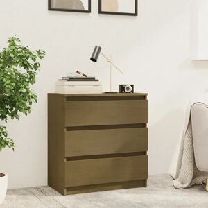 Ebern Designs Calbert Bedside Cabinet 60 x 36 x 64 cm Solid Wood Fir brown 64.0 H x 60.0 W x 36.0 D cm