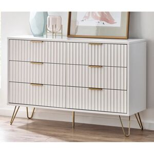 Fairmont Park Brandonville 6 Drawer 120Cm W Double Dresser brown/white 80.0 H x 120.0 W x 40.0 D cm