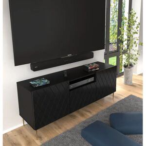 Canora Grey Diuna Tv Cabinet - Black Matt /black Legs black/yellow 60.0 H x 145.0 W x 40.0 D cm