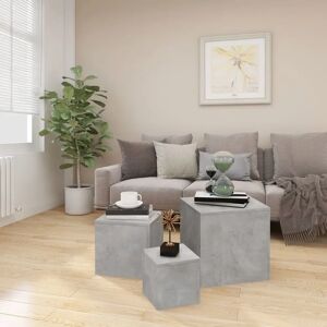 Alpen Home Liyuan Side Tables 3 Pcs Chipboard gray 18.0 H x 18.0 W x 0.0 D cm