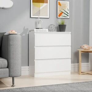 Ebern Designs Delondo 3 Drawer 70Cm W Chest white 77.0 H x 70.0 W x 40.0 D cm