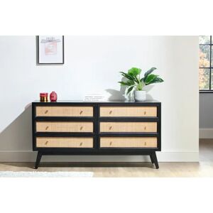 17 Stories Gunyidi 6 Drawer 147Cm Chest Of Drawers black 75.0 H x 147.0 W x 45.0 D cm