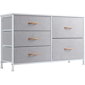 Ebern Designs Leahla 5 Drawer 100cm W Steel Double Dresser gray 60.0 H x 100.0 W x 30.0 D cm