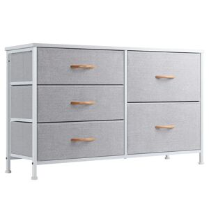 Ebern Designs Leahla 5 Drawer 100cm W Steel Double Dresser gray 60.0 H x 100.0 W x 30.0 D cm