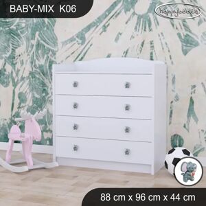 Happy Babies Baby Mix 4 Drawer Dresser white 96.0 H x 88.0 W x 44.0 D cm