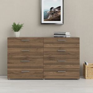 Ebern Designs Diamone 8 Drawer 140Cm W Double Dresser brown 81.7 H x 140.0 W x 40.25 D cm