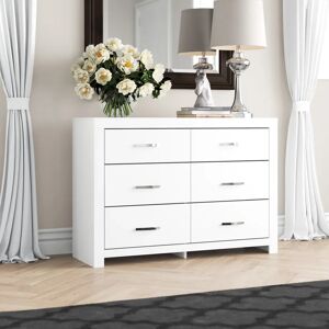 Blue Elephant Gressa 6 Drawer Chest of Dressers/Gressa Kommode mit 6 Schubladen white