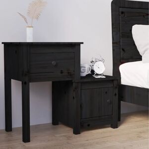 Brayden Studio Bedside Cabinet 79,5x38x65,5 cm Solid Wood Pine brown/green 65.5 H x 79.5 W x 38.0 D cm