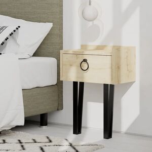 Ebern Designs David-Jack 1 Drawer Bedside Table black/brown 54.0 H x 40.0 W x 23.8 D cm