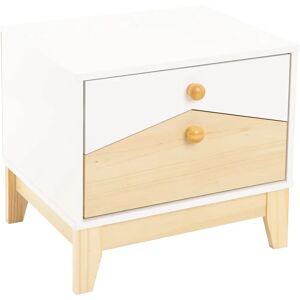 Isabelle & Max Cody 2 Drawer Bedside - White/Pine Effect brown/white 46.0 H x 50.0 W x 40.5 D cm
