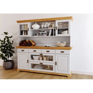 Gracie Oaks Breindel Welsh Dresser white/brown 168.0 H x 180.0 W x 40.0 D cm