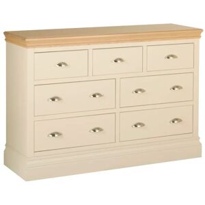 Devonshire Pine Windsor 7 Drawer 133Cm W Solid Wood Double Dresser brown/green/white 94.5 H x 133.0 W x 42.0 D cm
