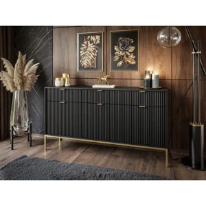 Canora Grey Aliyani Combination Chest of Drawers black 83.0 H x 154.0 W x 39.0 D cm