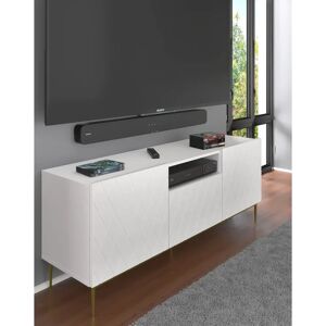 Canora Grey Diuna Tv Cabinet - Black Matt /black Legs white/yellow 60.0 H x 145.0 W x 40.0 D cm