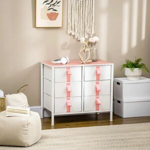 17 Stories Kandise 6 Drawer 68Cm W Chest of Drawers brown/pink/white 61.5 H x 68.0 W x 40.0 D cm