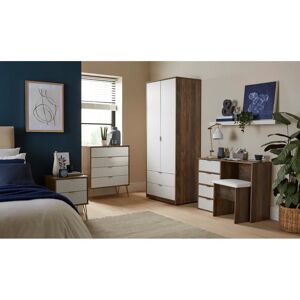 Canora Grey Amilyn 6 Drawer 112Cm W Double Dresser white/brown 79.5 H x 112.0 W x 41.5 D cm