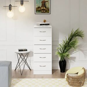 Ebern Designs Delonna 5 Drawer 34.5Cm W Chest white 90.0 H x 34.5 W x 36.0 D cm