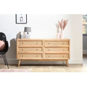 17 Stories Gunyidi 6 Drawer 147Cm Chest Of Drawers brown 75.0 H x 147.0 W x 45.0 D cm