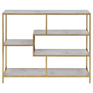 Canora Grey Rüdiger Bookcase gray/white/yellow 90.0 H x 110.0 W x 30.0 D cm