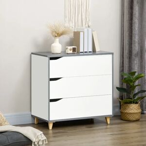 Fjørde & Co Mattias 3 - Drawer Chest of Drawers white 75.0 H x 75.0 W x 42.0 D cm