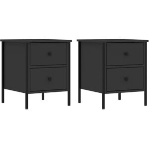 Latitude Run Mihika Bedside Cabinets 40x42x50 cm Engineered Wood black 50.0 H x 40.0 W x 42.0 D cm