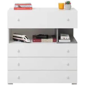 Isabelle & Max Chilhowee 4 Drawer Dresser gray/white 90.0 H x 85.0 W x 40.0 D cm