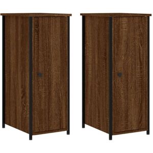 Bedside Cabinets 2 pcs Brown Oak 32x42x80 cm Engineered Wood Vidaxl Brown