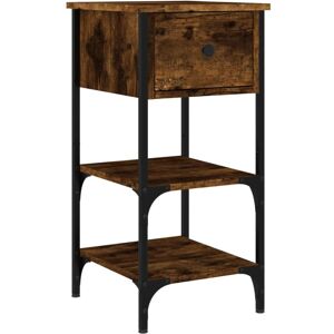 Bedside Cabinet Smoked Oak 34x36x70 cm Engineered Wood Vidaxl Brown