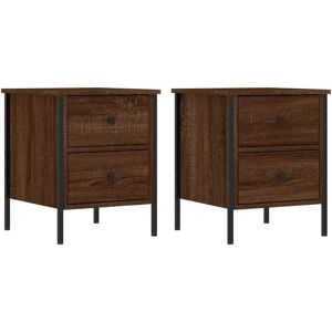 Bedside Cabinets 2 pcs Brown Oak 40x42x50 cm Engineered Wood Vidaxl Brown