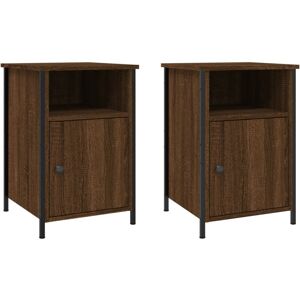 Bedside Cabinets 2 pcs Brown Oak 40x42x60 cm Engineered Wood vidaXL