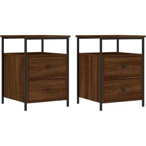 Bedside Cabinets 2 pcs Brown Oak 44x45x60 cm Engineered Wood Vidaxl Brown