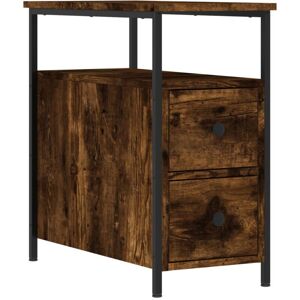 Bedside Cabinet Smoked Oak 30x60x60 cm Engineered Wood Vidaxl Brown