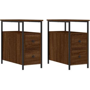 Bedside Cabinets 2 pcs Brown Oak 30x60x60 cm Engineered Wood Vidaxl Brown