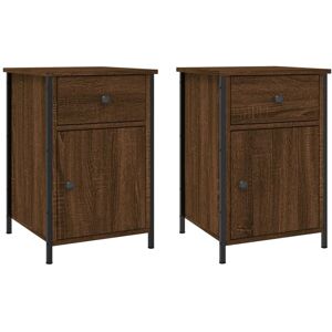 Bedside Cabinets 2 pcs Brown Oak 40x42x60 cm Engineered Wood Vidaxl Brown