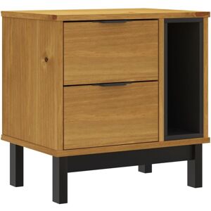 Bedside Cabinet flam 49x35x50 cm Solid Wood Pine Vidaxl Brown