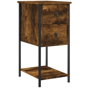 Bedside Cabinet Smoked Oak 32x42x70 cm Engineered Wood Vidaxl Brown